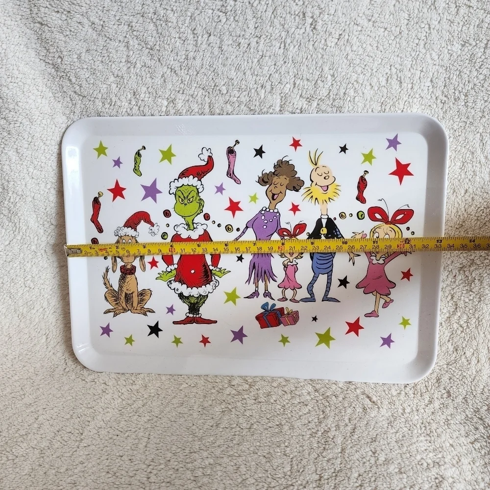 New Christmas Dr Seuss The Grinch & Whoville Serving Tray Vintage Cartoon